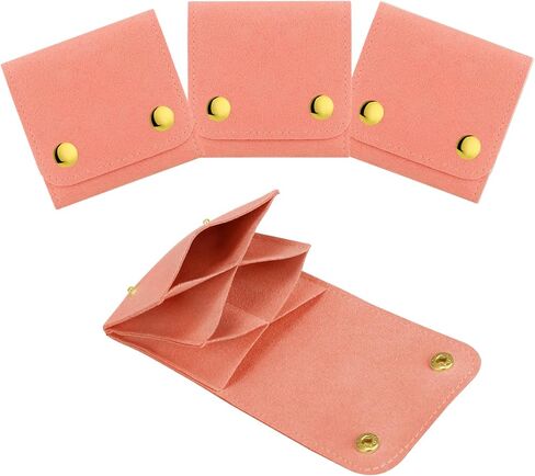3pcs Small Jewelry Bags Butto Pouches Organizer Cases Gift Bags for Jewelry, 3"x3", Pink in Saudi Arabia