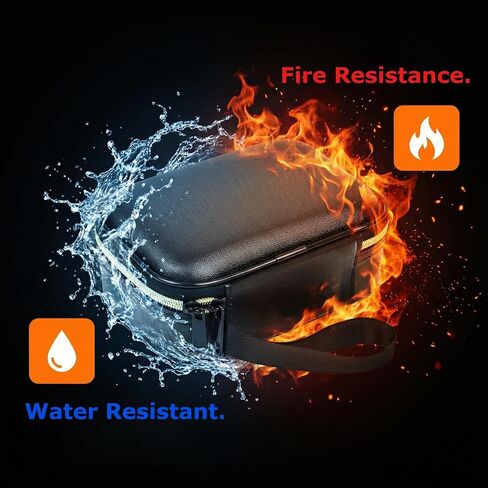 Fireproof Jewelry Travel Case, 8-Pocket Water-resistant Eva Jewelry Organizer Box with Gold Zipper, Black Portable Jewelry Holder for Women for Travel and Home Storage (Case+8 Pockets Only) in Saudi Arabia