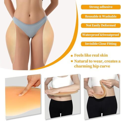 1 Pair Adhesive Silicone Hip Pads for Women Realistic Thick Buttocks Butt Enhancer Lifter Butt Pad Hip Dip Filler Shapewear for Crossdressing in Saudi Arabia