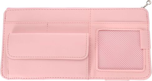 PATIKIL 1 Pcs Car Sun Visor Organizer, 12.8 x 6.5 Inch PU Leather Vehicle Storage Pouch Holder for Sunglasses Card Pen Driver License Car Accessories, Gray in Saudi Arabia