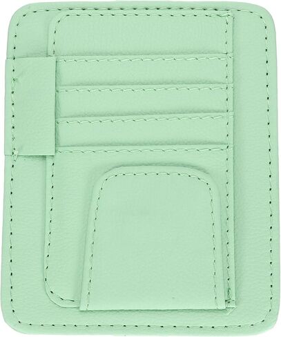 PATIKIL 1 Pcs Car Sun Visor Organizer, 6.1 x 4.9 Inch PU Leather Vehicle Storage Pouch Holder for Sunglasses Card Pen Driver License Car Accessories, Blue in Saudi Arabia