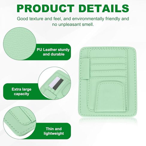 PATIKIL 1 Pcs Car Sun Visor Organizer, 6.1 x 4.9 Inch PU Leather Vehicle Storage Pouch Holder for Sunglasses Card Pen Driver License Car Accessories, Blue in Saudi Arabia