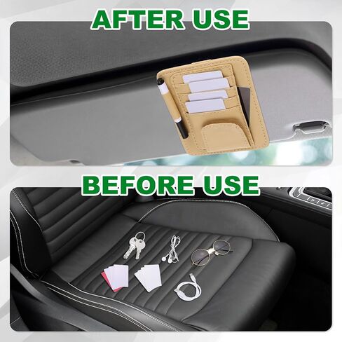 PATIKIL 1 Pcs Car Sun Visor Organizer, 6.1 x 4.9 Inch PU Leather Vehicle Storage Pouch Holder for Sunglasses Card Pen Driver License Car Accessories, Blue in Saudi Arabia