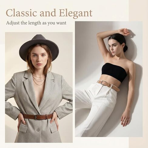 5 Pack Women Leather Belts for Jeans Ladies Waist Belt Women's Belt with Pin Buckle with Slive Buckle for Pants Dress in Kuwait