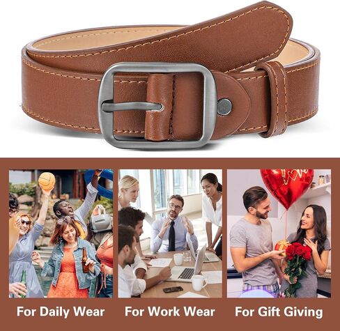 5 Pack Women Leather Belts for Jeans Ladies Waist Belt Women's Belt with Pin Buckle with Slive Buckle for Pants Dress in Kuwait