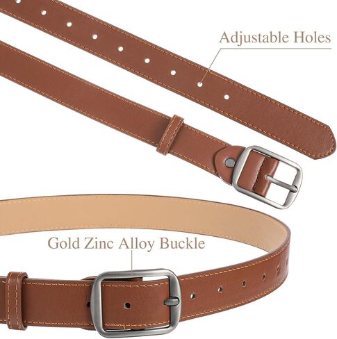 5 Pack Women Leather Belts for Jeans Ladies Waist Belt Women's Belt with Pin Buckle with Slive Buckle for Pants Dress in Kuwait