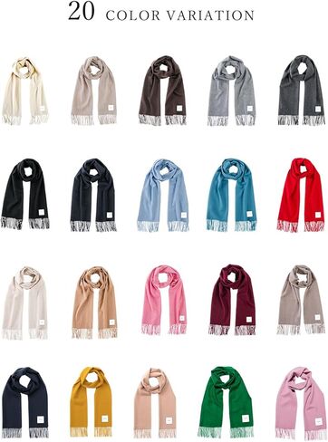 20 لون 100% أرقى وشاح كشمير 180 سم × 30 سم للرجال كبير سميك A0125B in Kuwait
