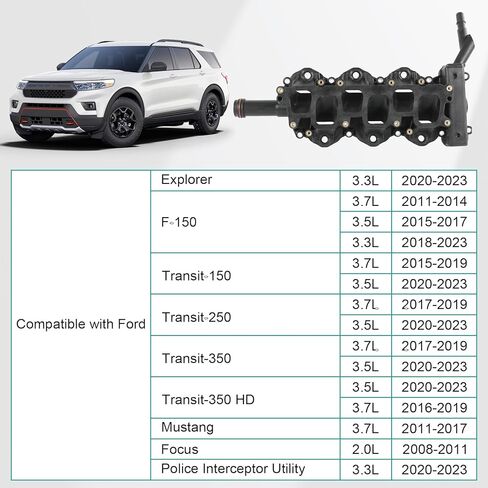 مشعب سحب المحرك مع حشوات متوافق مع Ford Explorer 3.3 2020-2023، F150 3.3 3.5 3.7 2011-2023، Mustang 3.7 2011-2017، Transit 3.5 3.7 2015-2024# JL3Z-9424-B in Kuwait
