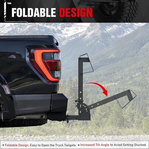 EYOHZ Hitch Mounted Spare Tire Carrier, Universal Adjustable Spare Tire Mount for 2 Inch Receiver, Fits 4/5/6/8 Lug Trailer Wheels, for Truck, Trailer, SUV & Off-Road in Saudi Arabia