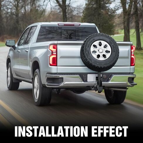 EYOHZ Hitch Mounted Spare Tire Carrier, Universal Adjustable Spare Tire Mount for 2 Inch Receiver, Fits 4/5/6/8 Lug Trailer Wheels, for Truck, Trailer, SUV & Off-Road in Saudi Arabia