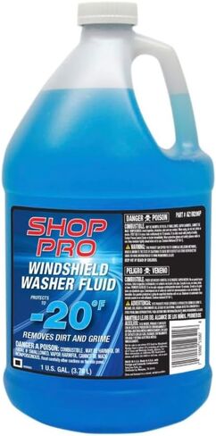 SHOP PRO Windshield Washer Fluid, 1 U.S. Gallon, Protects to -20°F, Removes Dirt and Grime (2) in Saudi Arabia