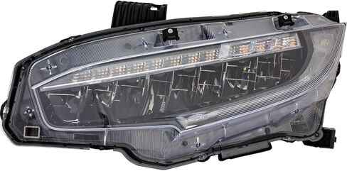 Replacement Headlight (Single - Driver Side) Fits Honda Civic 2019 Coupe Touring (Includes Fender) in Kuwait