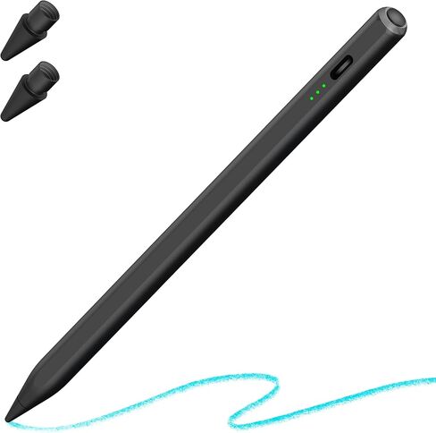 iPad Pen, Palm Rejection &Tilt G-senors Bluetooth Active Stylus Pencil for Apple iPad 2018-2023, Tablet Pen for iPad 6/7/8/9/10th Generation, iPad Pro 11/12.9 inch, Air 3/4/5, Mini 5/6 in Kuwait