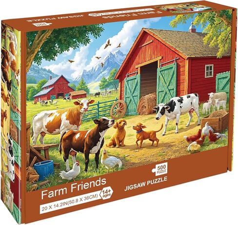 Sutinban Fall Turkey Farm 500 قطعة لغز للبالغين ، وألغام بانوراما ملونة 500 قطعة ، يوم عيد الشكر هدايا رائعة للألغاز للبالغين والعائلة والأصدقاء in Kuwait