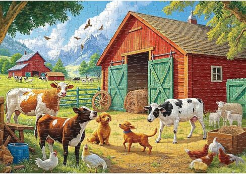 Sutinban Fall Turkey Farm 500 قطعة لغز للبالغين ، وألغام بانوراما ملونة 500 قطعة ، يوم عيد الشكر هدايا رائعة للألغاز للبالغين والعائلة والأصدقاء in Kuwait