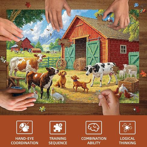 Sutinban Fall Turkey Farm 500 قطعة لغز للبالغين ، وألغام بانوراما ملونة 500 قطعة ، يوم عيد الشكر هدايا رائعة للألغاز للبالغين والعائلة والأصدقاء in Kuwait