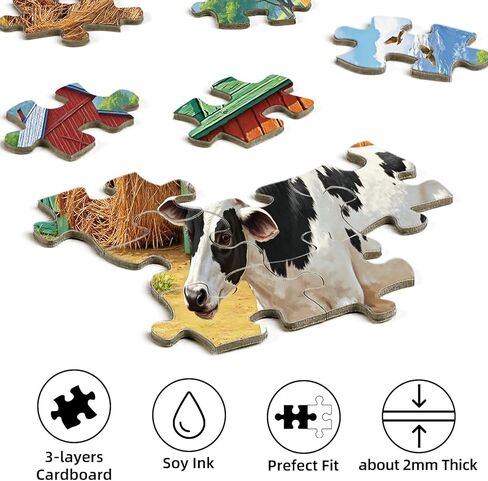 Sutinban Fall Turkey Farm 500 قطعة لغز للبالغين ، وألغام بانوراما ملونة 500 قطعة ، يوم عيد الشكر هدايا رائعة للألغاز للبالغين والعائلة والأصدقاء in Kuwait