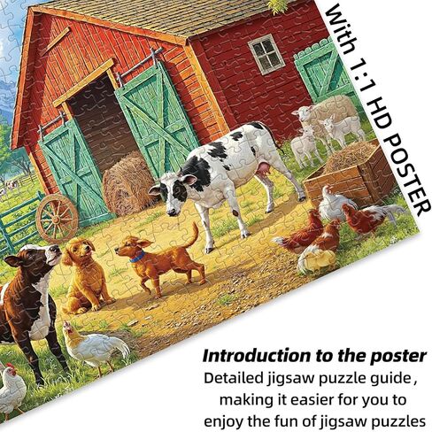 Sutinban Fall Turkey Farm 500 قطعة لغز للبالغين ، وألغام بانوراما ملونة 500 قطعة ، يوم عيد الشكر هدايا رائعة للألغاز للبالغين والعائلة والأصدقاء in Kuwait