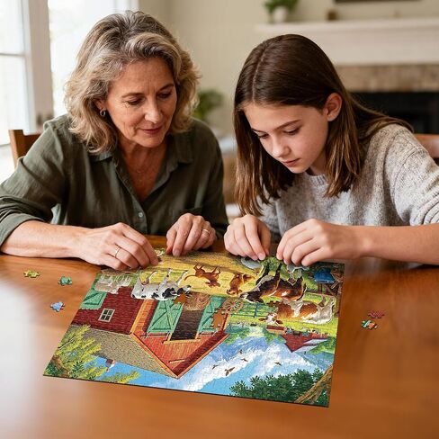 Sutinban Fall Turkey Farm 500 قطعة لغز للبالغين ، وألغام بانوراما ملونة 500 قطعة ، يوم عيد الشكر هدايا رائعة للألغاز للبالغين والعائلة والأصدقاء in Kuwait