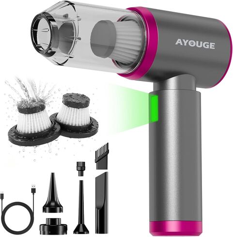 Car Vacuum Portable Cordless, 20000PA High Power Vacuum Cleaner, Brushless Motor, 3-Speed Modes, 4 in 1 Compressed Air Duster, Air Blower, Pump Handheld Vacuum with LED for Car, Home, Office, Camping in Saudi Arabia