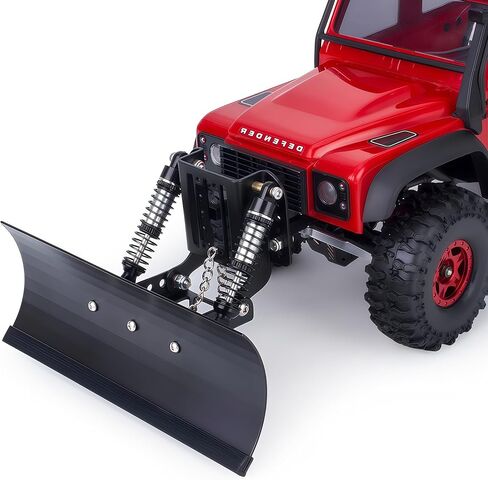 محراث ثلج RC لـ TRX4M وSCX24، ألومنيوم قابل للتعديل 1/18 1/24 RC محراث زاحف، ترقية مجرفة الثلج والرمال المؤازرة، ملحقات شاحنة المحراث RC المعدنية CNC (أحمر) in Saudi Arabia