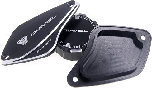 ل Ducati Diavel 2011-2019...2012 2013 2014 2015 2016 2017 2018 قابض فرامل أمامي للدراجة النارية ومكابح خلفية أسطوانة غطاء خزان سائل غطاء زيت (أسود) in Kuwait