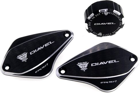 ل Ducati Diavel 2011-2019...2012 2013 2014 2015 2016 2017 2018 قابض فرامل أمامي للدراجة النارية ومكابح خلفية أسطوانة غطاء خزان سائل غطاء زيت (أسود) in Kuwait