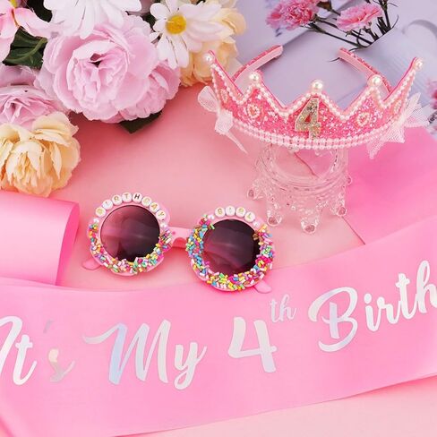 Birthday Decorations Birthday Crown and Sash with Flower Sunglasses Birthday Gifts Outfit Party Decor Accessories in Saudi Arabia