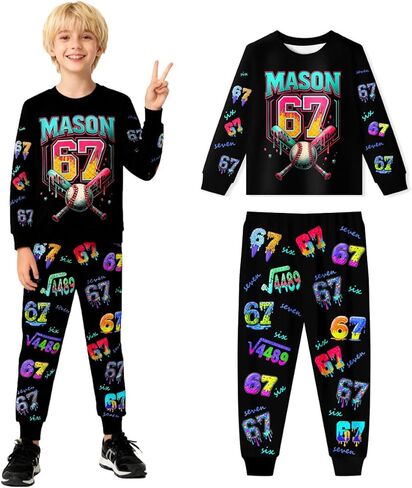 Kids 67 Meme Clothing Set 6 7 𝑷𝒂𝒋𝒂𝒎𝒂s, 4-14Y in Kuwait