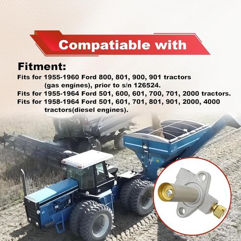 Fuel Shut Off Valve 311292 Compatible With Ford Tractor 900 800 700 600 901 801 701 601 501 4000 2000 4 Cyl Gas Diesel Engine Replace OE 11033398 311292 A311292 738522 in Saudi Arabia