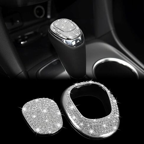 TOMALL Bling Gear Shift Knob Cover Compatible with Chevy Equinox 2018-2020 Cruze 2017-2019 Malibu 2016-2020 Shifter Panel Cover Shift Gear Lever Cover Trim Crystal Bling Decoration for Car Accessories in Saudi Arabia