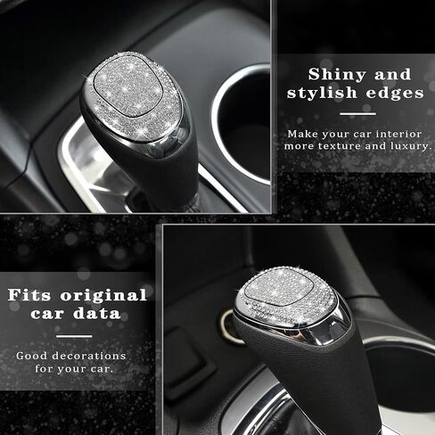 TOMALL Bling Gear Shift Knob Cover Compatible with Chevy Equinox 2018-2020 Cruze 2017-2019 Malibu 2016-2020 Shifter Panel Cover Shift Gear Lever Cover Trim Crystal Bling Decoration for Car Accessories in Saudi Arabia