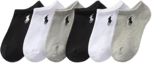 جوارب POLO RALPH LAUREN للفتيات ذات أداء رياضي منخفض القطع وناعمة وخفيفة الوزن (6 عبوات) in Saudi Arabia