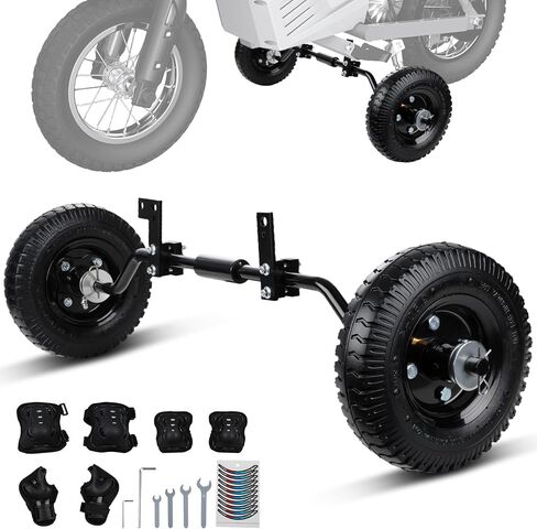 Dirt Bike Training Wheels Fully Adjustable 49cc 50cc Universal for Razor MX125 MX350 MX400 PW50 TTR50 CRF50 XR50 Z50 Z50R Kids DirtBike with Protective Gear Secure Stable Heavy Build in Saudi Arabia