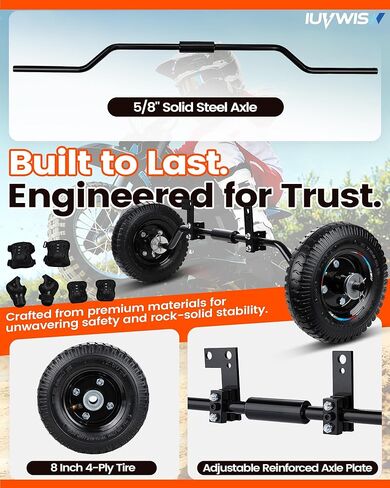 Dirt Bike Training Wheels Fully Adjustable 49cc 50cc Universal for Razor MX125 MX350 MX400 PW50 TTR50 CRF50 XR50 Z50 Z50R Kids DirtBike with Protective Gear Secure Stable Heavy Build in Saudi Arabia