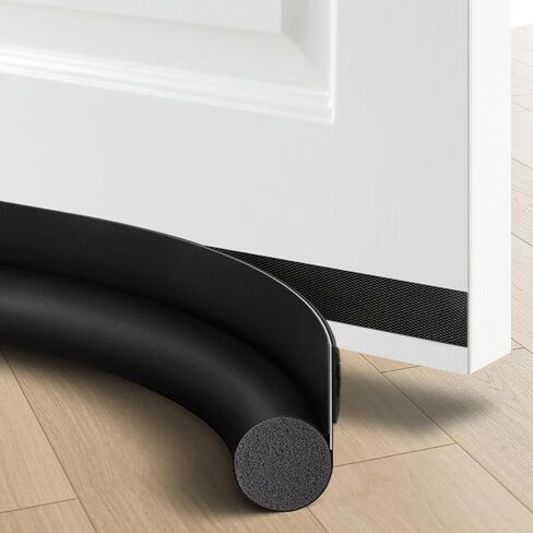 Door Draft Stopper - 36 inch One Sided Door Draft Blocker Sweep Reduce Cold Air Front Soundproof Draft Blocker for Bottom of Door Suitable for Interior/Exterior,Black in Saudi Arabia
