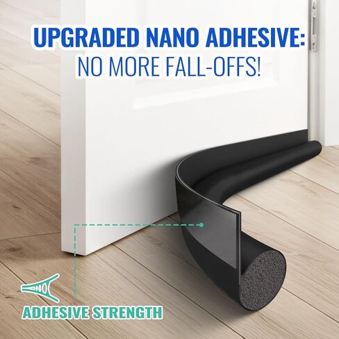Door Draft Stopper - 36 inch One Sided Door Draft Blocker Sweep Reduce Cold Air Front Soundproof Draft Blocker for Bottom of Door Suitable for Interior/Exterior,Black in Saudi Arabia