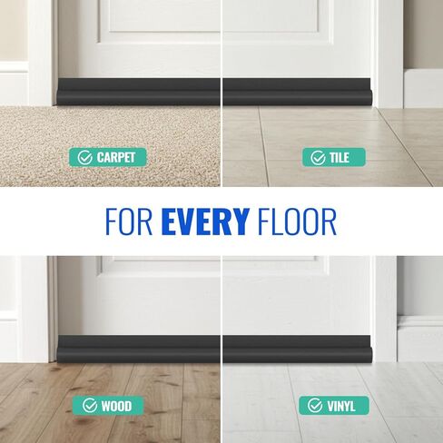 Door Draft Stopper - 36 inch One Sided Door Draft Blocker Sweep Reduce Cold Air Front Soundproof Draft Blocker for Bottom of Door Suitable for Interior/Exterior,Black in Saudi Arabia