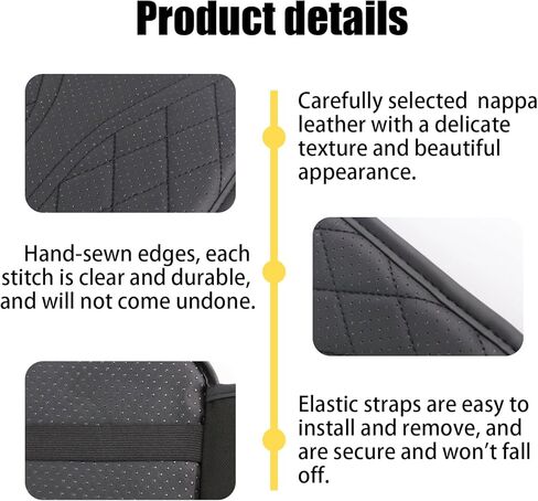 Car Center Console Cover, Leather Car Armrest Cover with 2 Storage Bags, Universal Auto Armrest Cushion, Automotive Interior Accessories Arm Rest Protector for Vehicle, SUV, Truck (Black) in Kuwait