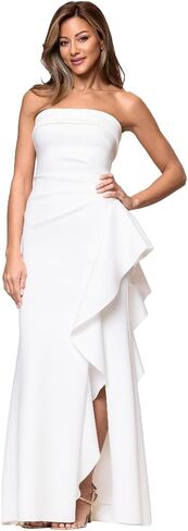 Xscape Womens Techno Scuba Strapless Floor Length Dress in Saudi Arabia