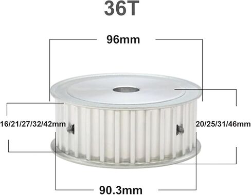 1pcs 36Teeth HTD 8M Timing Pulley AF Type 36T Synchronous Wheel for Belt Width 15/20/25/30/40mm Bore 8-40mm(28mm keway 8x3.3mm,42mm (for Belt 40mm)) in Saudi Arabia