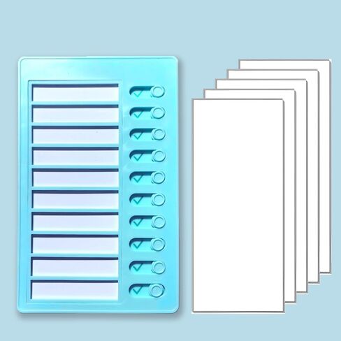 1 Pcs Blank Chore Chart for Kids Routine Chart, Blank Plastic Checklist Board, Portable Daily Routine Chart, with Detachable Cardstock to Summer Schedule for Kids(Blue) in Saudi Arabia