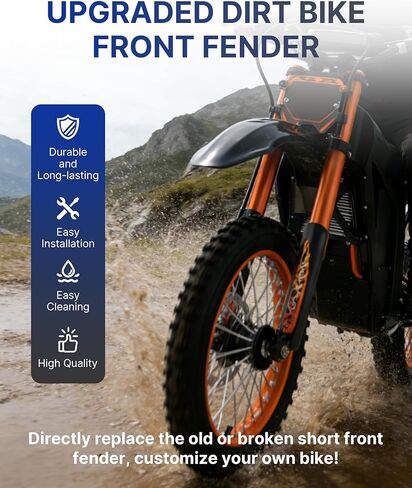 Upgarded Dirt Bike Front Fender for Tuttio Soleil01, CRF50 Style 125CC Pit PRO Trail Dirt Bike, E-Bike mud Guard with Screws, Tutto Upgarded Accessories, Red in Saudi Arabia