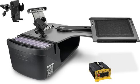 AutoExec Reach Desk Backseat Left Grey with 400 watt Power Inverter, Phone Mount, Tablet Mount and Phone Vent Clip in Kuwait