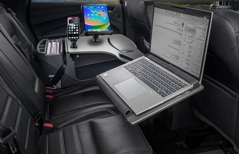 AutoExec Reach Desk Backseat Left Grey with 400 watt Power Inverter, Phone Mount, Tablet Mount and Phone Vent Clip in Kuwait