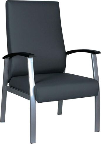 Alera Alera metaLounge Series High-Back Guest Chair, 24.6" x 26.96" x 42.91", Black Seat, Black Back, Silver Base in Saudi Arabia