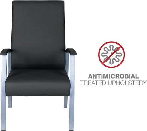 Alera Alera metaLounge Series High-Back Guest Chair, 24.6" x 26.96" x 42.91", Black Seat, Black Back, Silver Base in Saudi Arabia