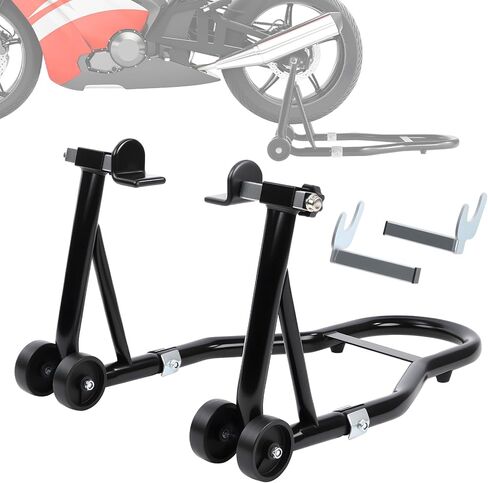 Motorcycle Rear Wheel Stand,882lbs/400kg Load Capacity Lift with U + L Fork Swingarm Spool, Heavy Duty Rear Wheel Stand Motorcycle Lift Jack Stand, fit for Suzuki Yamaha Honda Kawasaki, Black in Kuwait
