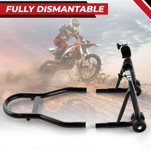 Motorcycle Rear Wheel Stand,882lbs/400kg Load Capacity Lift with U + L Fork Swingarm Spool, Heavy Duty Rear Wheel Stand Motorcycle Lift Jack Stand, fit for Suzuki Yamaha Honda Kawasaki, Black in Kuwait