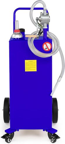 AutoForever 30-Gallon Oil Transfer Fluid Diesel Fuel Storage Tanks Gas Caddy Storage Diesel Kerosene Storage Containers with Rolling Flat-Free Solid Rubber Wheels for Boat, ATV, Car, Motorcycle Yellow in Saudi Arabia